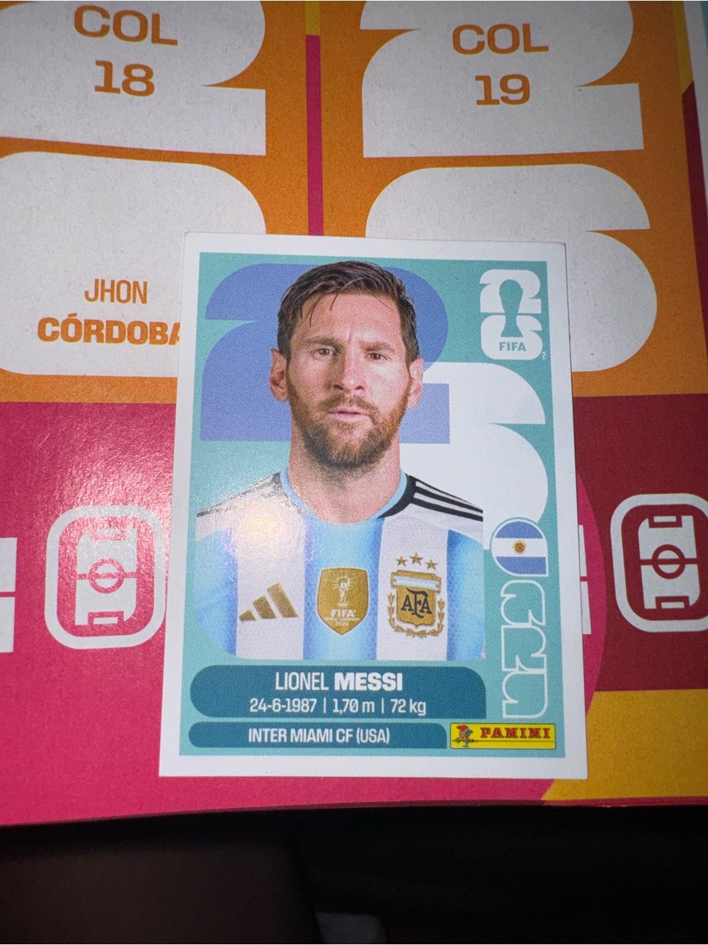 Panini Argentina Sticker - Light Blue, White & Gold Accents